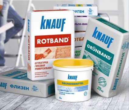 Consum de amestec de fațadă faianță knauf (knauf), comparație între untermput (ciment) și gryunband în