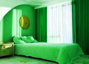 Tapet de fundal verde în interiorul combinații de succes, ce perdele sunt potrivite, design de camere în tonuri verzi