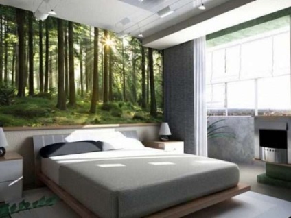 Tapete foto într-un dormitor deasupra unui pat - o fotografie de exemple moderne și sfaturi despre design