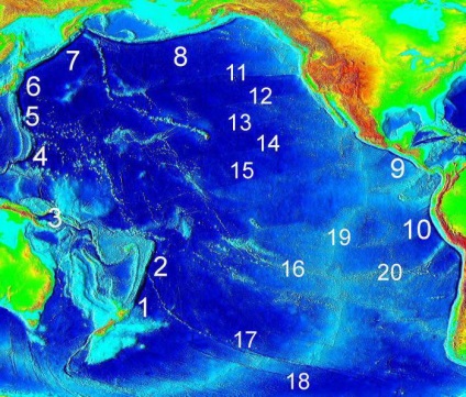 În cazul în care depresiunile de adâncime sunt situate jgheaburi oceanice de mare adâncime