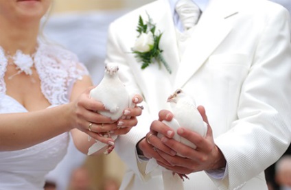 A galambok az esküvő előnyeiről és hátrányairól