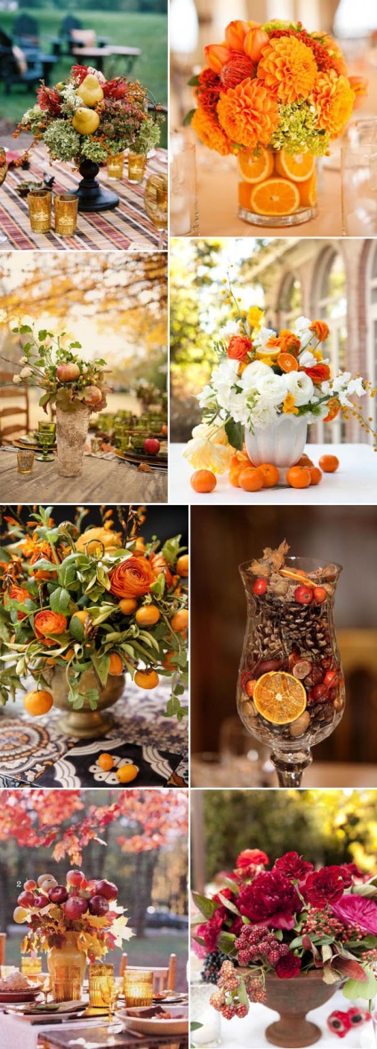 Ötletek esküvői asztalra dekoráció ősszel