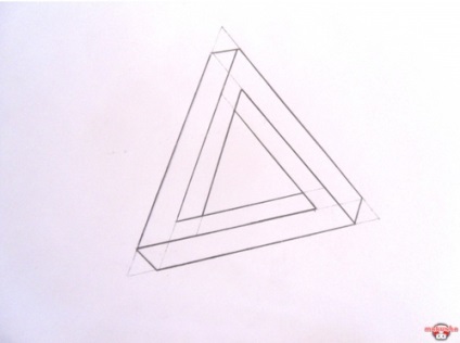 Cum de a desena un triunghi volumetric inexistent în etape, cât de ușor și ușor de a trage