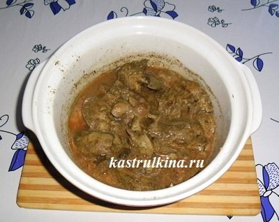 Hogyan kell főzni a csirkemáj a mikrohullámú sütőben, a recept egy fotót