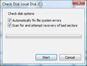 Cum de a verifica ferestrele vista hard disk pentru erori, pentru administratorul de sistem