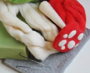 Fly agaric în tehnica de felting uscat, o fabrică de hobby