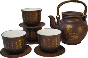 Állítsa tea fém, kerámia, üveg és tulajdonságaik