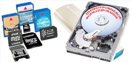 Formatul la nivel redus al unei unități flash, hard disk, card SD