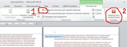 Numerotarea dintr-o pagină arbitrară în ms cuvânt 2007 (2010)