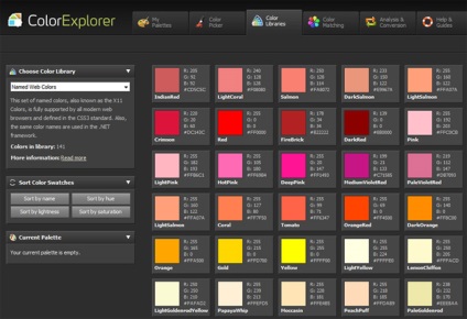 Paleta de culori pentru site