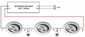 Conectarea corpurilor de iluminat LED la rețeaua de 220V