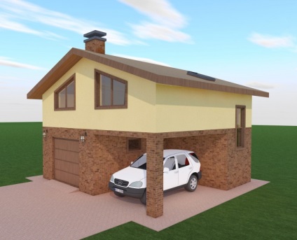 Proiectul unui garaj cu un pod de blocuri de spumă