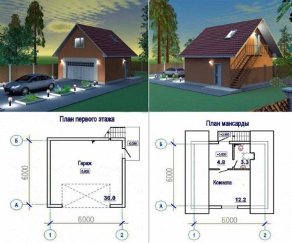 Proiectul unui garaj cu un pod de blocuri de spumă