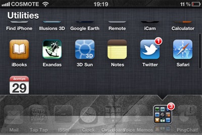 Descărcați docul și folderele din iOS 4