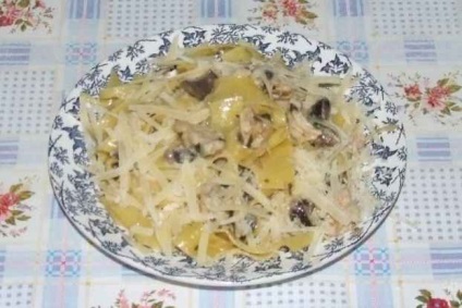 Rețetă pentru pappardelle cu ciuperci de porcini și pui de casă