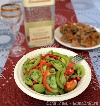 Salată din roșii verzi, rețetă cu fotografie