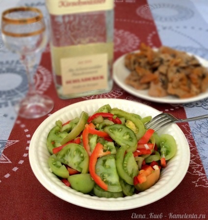 Saláta zöld paradicsom, recept fotó