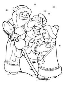Modelul lui Moș Crăciun și Snow Maiden din hârtie, șabloane de Anul Nou pe ferestre