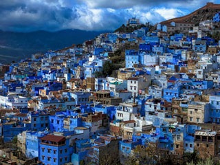 Oraș albastru în Maroc