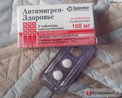 Tabletta Egészség antimigren - „az egyetlen pirulát, hogy tart vissza az életbe, amikor