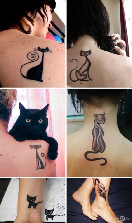 Cat tatuaj pe burta