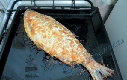 Carp töltött a sütőben, a recept egy fotót