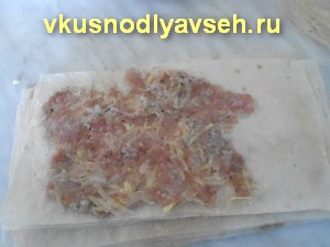 Tubes pita kenyeret a darált húst, a lépésről lépésre recept fotók