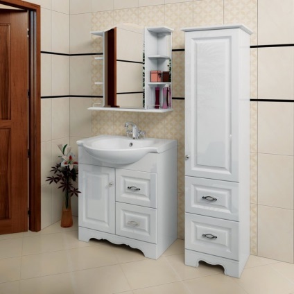 Szekrény fürdőszoba - Kép divatos újdonságok a belső a fürdőszobában