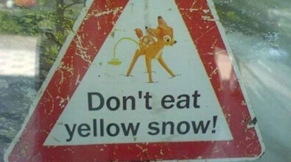 De aceea, în orice caz, nu puteți mânca zăpadă, nu doar galben