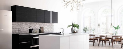 33 Idei pentru bucătăria alb-negru - o alegere pentru o casă elegantă
