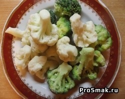 Broccoli și conopidă fierte în smântână, conopidă și supă de broccoli