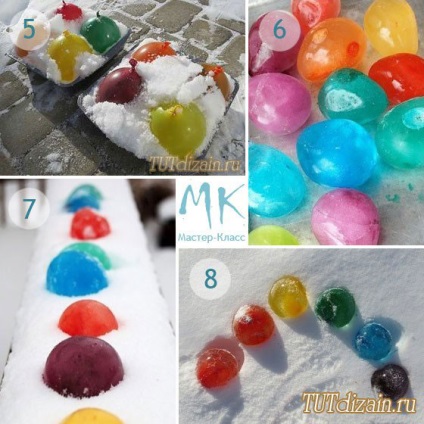 Bile de gheață colorate de mâinile proprii - design - decor de mâini proprii