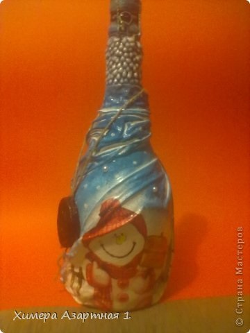 Decoupage Bottle ronggyal, ország művészek