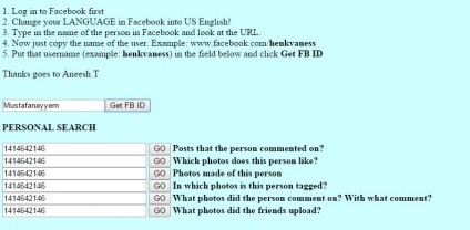 Cum de a căuta informații pe Facebook