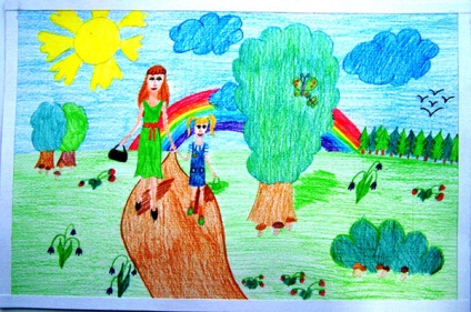 Колко е красиво и лесно да се направи майка молив и рисува постепенно майсторски клас за деца 8-9 години