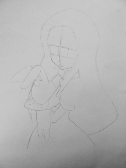 Cum să desenezi și să colorezi o fată anime cu un iepure în etape