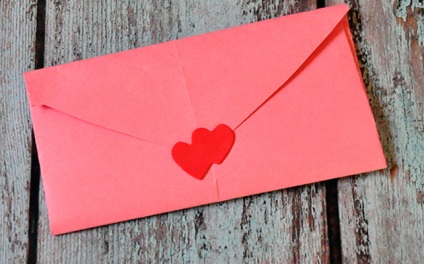 Hogyan készítsünk egy borítékot Valentin az ünnep