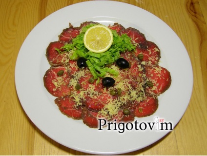 Carpaccio de fotografie de carne de vită marinată - rețetă de gătit pe site -