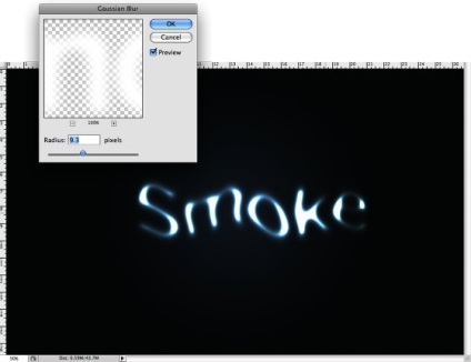 O inscripție frumoasă din fumul din Photoshop