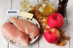 Carne de pui cu mere și stafide - rețetă pas cu pas cu fotografie