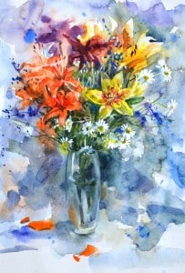 A tanfolyam - virágok akvarell