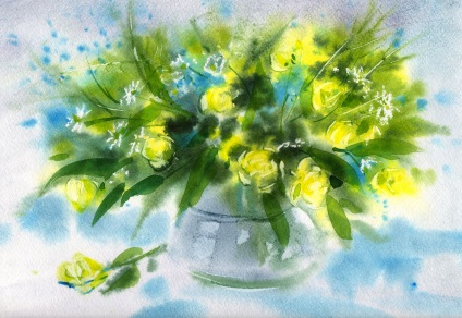 A tanfolyam - virágok akvarell