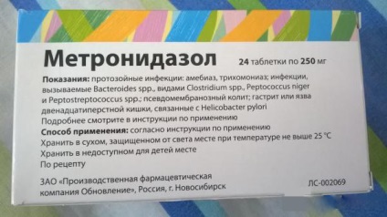 A metronidazol menstruáció alatt lehetséges, hogy a gyertyát, ha a késedelem valódi okozhat