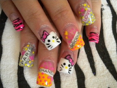 Nails Hello Kitty - kéz- és köröm design, manikűr és köröm design