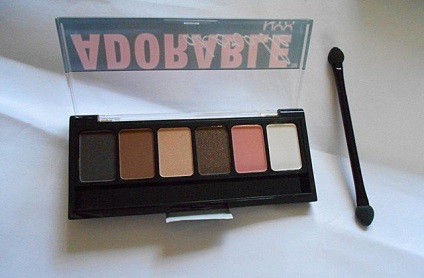 Privire de ansamblu a unui set de umbre nyx paleta de umbra adorabil ochi, magazin on-line, un set de cosmetice