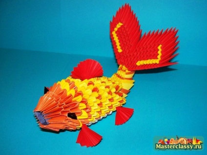 Origami hal gyermekek a rendszer fotókkal és videó