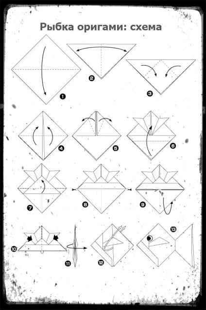 Origami hal gyermekek a rendszer fotókkal és videó