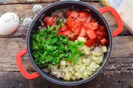 Pâine Pita cu carne tocată în cuptor, rețetă cu fotografie