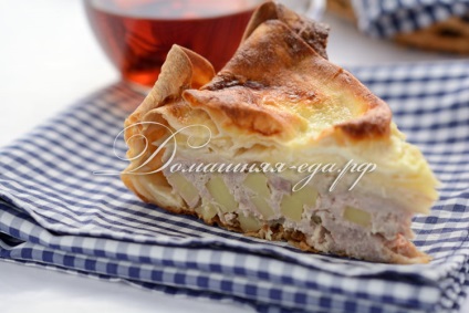 Pie pita kenyér hús és a burgonya - házi készítésű ételeket