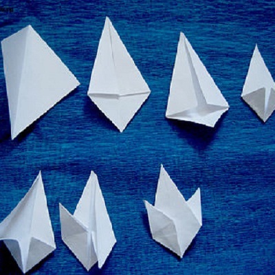 Snowdrop din hârtie origami cu mâinile proprii